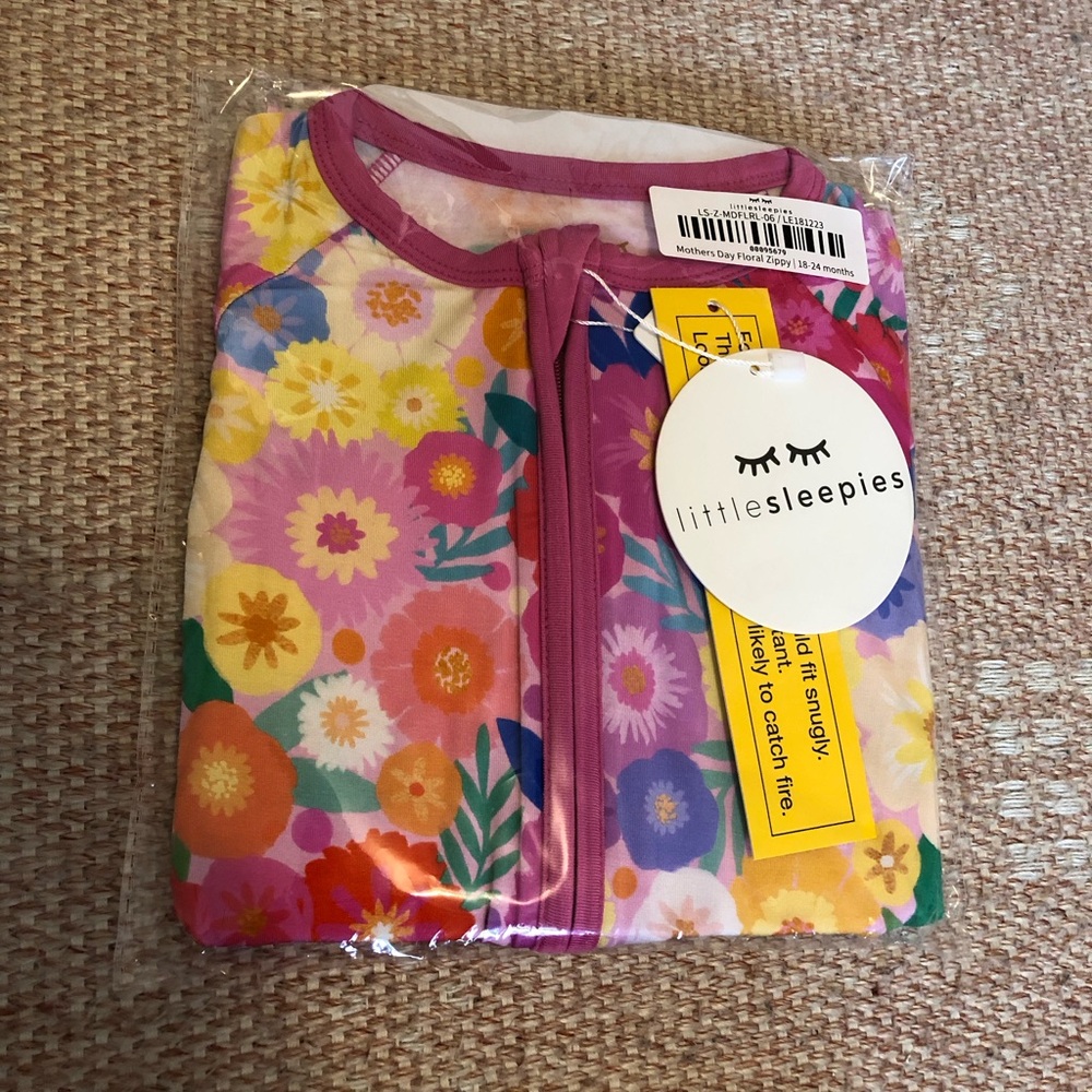 Little Sleepies Flower Onesie Size 18-24 Months